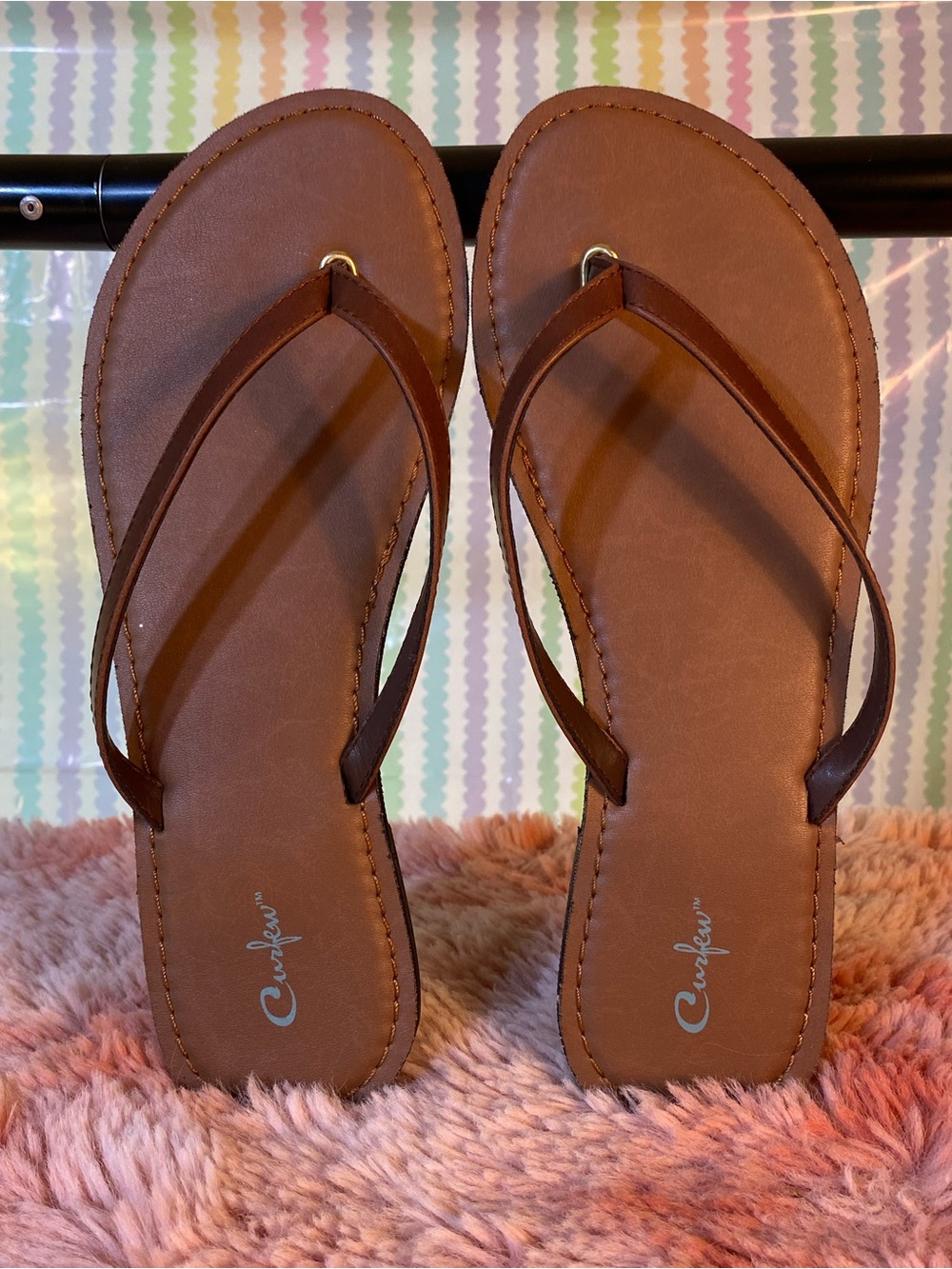 Curfew Brown Women's Flip Flop Sandals - Simple Thong Design